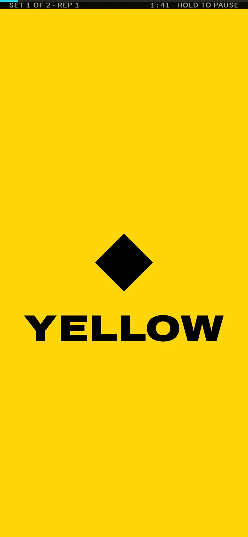 MOVE cue filling the screen: YELLOW, with a diamond shape.